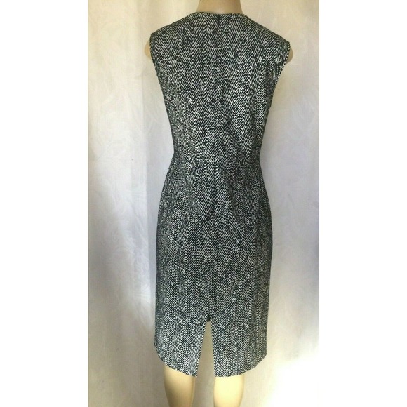 Jarbo Dress Chevron Navy White Sheath Sleeveless - Picture 2 of 7